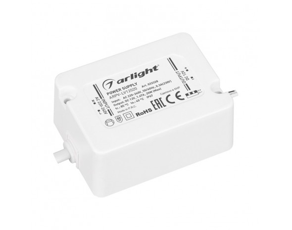 Блок питания ARPV-LV12020 (12V, 1.67A, 20W) Arlight