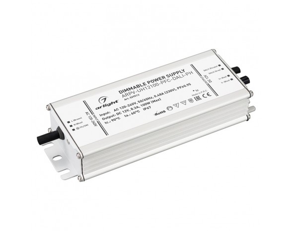 Блок питания ARPV-UH12100-PFC-DALI-PH (12V, 8.3A, 100W) Arlight