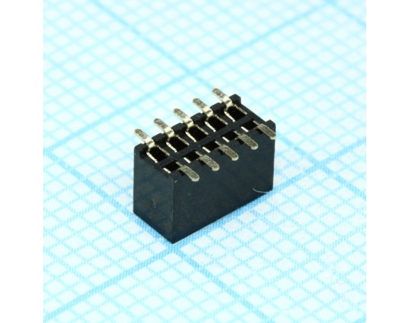 Разъем "гн." 10 к.(2x5) ш. 1.27 мм (межрядн. 2.54), SMT на пл. (Hиз.= 4.4 мм) DS1065-10-2*5 S8BSR