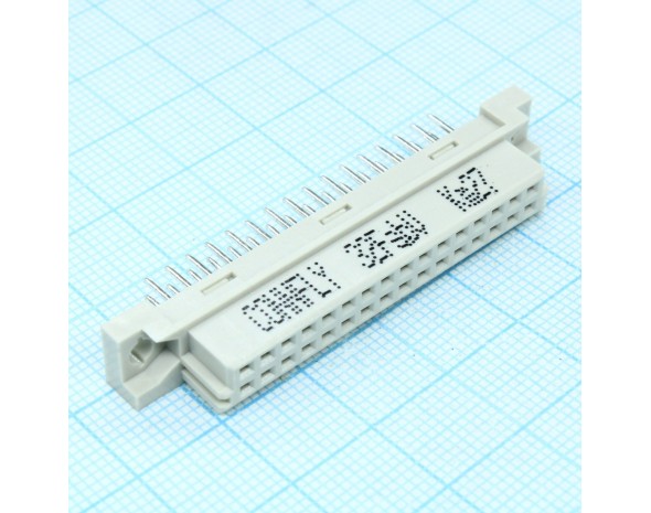 Разъем DIN-41612 32 конт.(2x16) "гнездо" ш. 2.54 мм, верт. на пл. (выв. 2.9 мм) DS1118-32F0V23-S