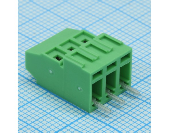 Клеммник 3 конт. шаг 3.81 мм, вертик. на плату (H = 16.2 мм) EEK381V-03P