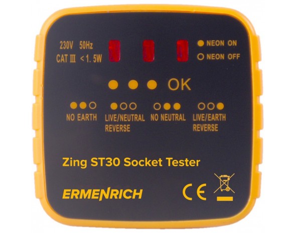 Тестер розеток Ermenrich Zing ST30