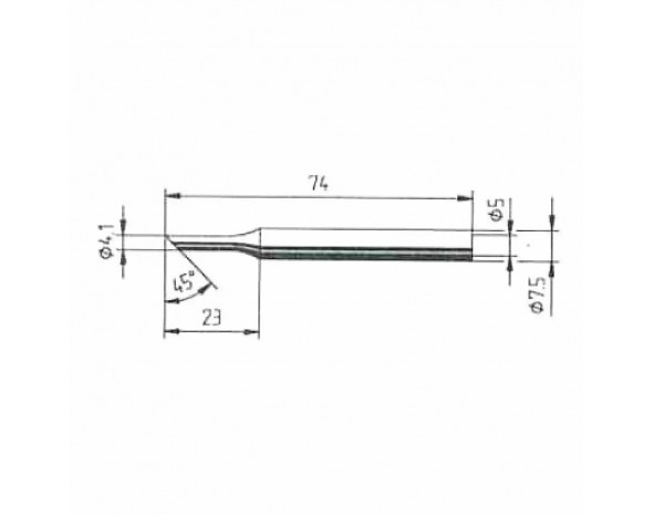 0222LD. DUR Lötspitze für Isotyp20 und IMOS20, gerade, angeschrägt, 4,1 mm Ersa