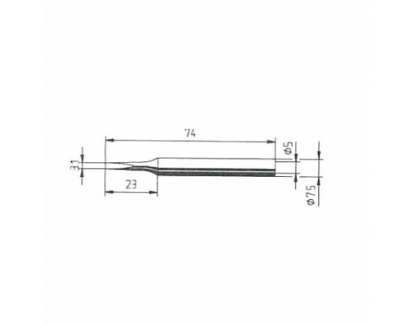 0222KD. DUR Lötspitze für Isotyp20 und IMOS20, gerade, meißelförmig, 3,1 mm Ersa