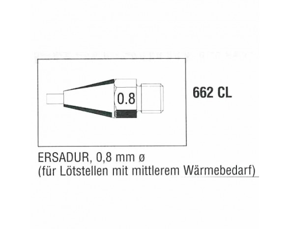 0662CL. Entlötspitze für mittleren Wärmebedarf, 0,8mm Ersa