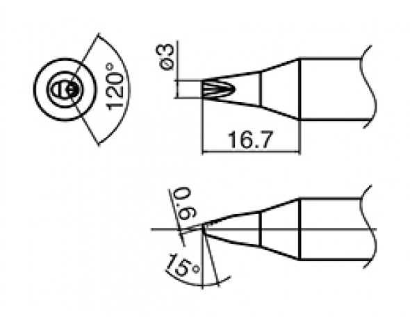 Наконечник T33-D6 для станций FX-801 (T33-1610, T33-1610)