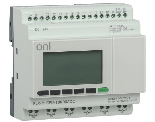 IEK ONI Микро ПЛК PLR-M. CPU DI12/DO06(R) 24В DC