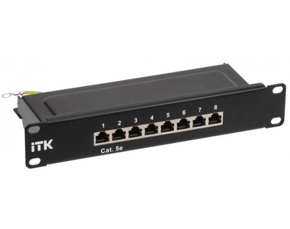 IEK ITK 1U патч-панель кат.5E STP 8 портов 10" Dual IDC