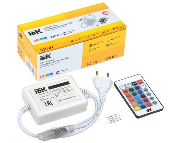 IEK Контроллер с ПДУ ИК RGB 3 канала 220В 3А 500Вт