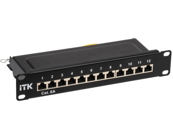 IEK ITK 1U патч-панель категория6A STP 12 портов 10" Dual IDC