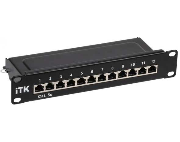 IEK ITK 1U патч-панель кат.5E STP 12 портов 10" Dual IDC