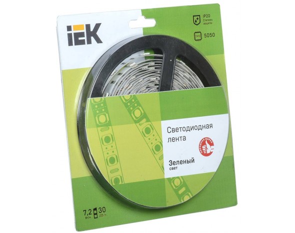 IEK Лента LED 5м блистер LSR-5050G30-7,2-IP20-12V