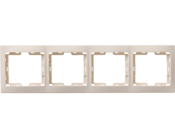 IEK Кремовая Рамка 4местн. горизонт. КВАРТА РГ-4-ККм