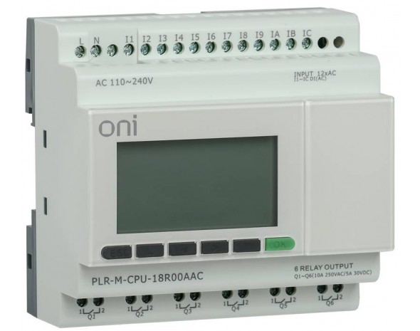 Микро ПЛК PLR-M. CPU DI12/DO06(R) 220В AC ONI