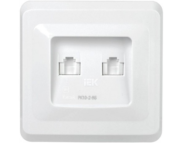 IEK РК10-2-ВБ Розетка 2-ая комп. RJ45 Cat5e ВЕГА белый IEK