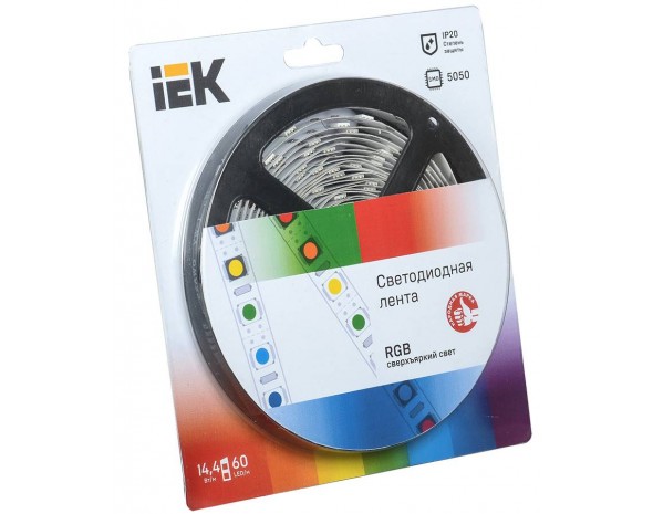 IEK Лента LED 5м блистер LSR-5050RGB60-14,4-IP20-12V