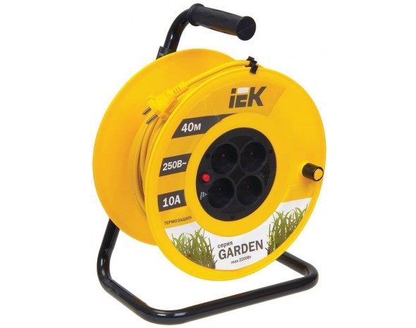 IEK Катушка УК40 с т/з 4 места 2Р/40м 2х1,0 мм2 "Garden"