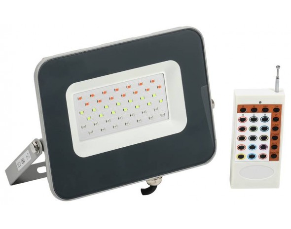 IEK Прожектор LED СДО 07-30RGB multicolor IP65 серый IEK