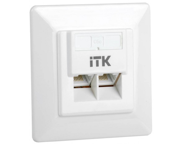 IEK ITK Внутренняя инф. розетка RJ45 кат. 5Е UTP 2 порта