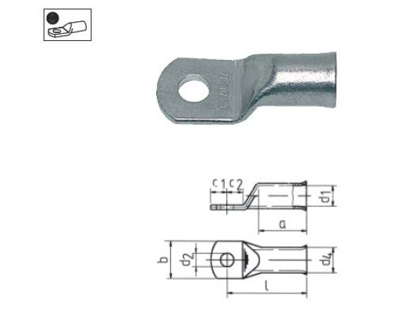 Медные трубчатые кабельные наконечники (серия F), M12 / 95 мм KLAUKE 708F12