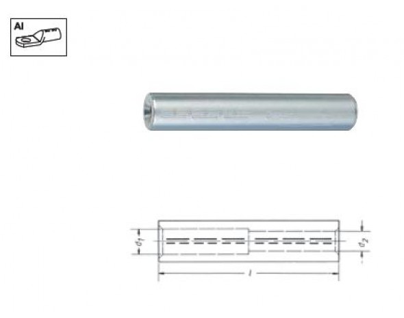 Алюминиевые соединительные гильзы для жил разных сечений, от 120 до 35 мм KLAUKE 289R35