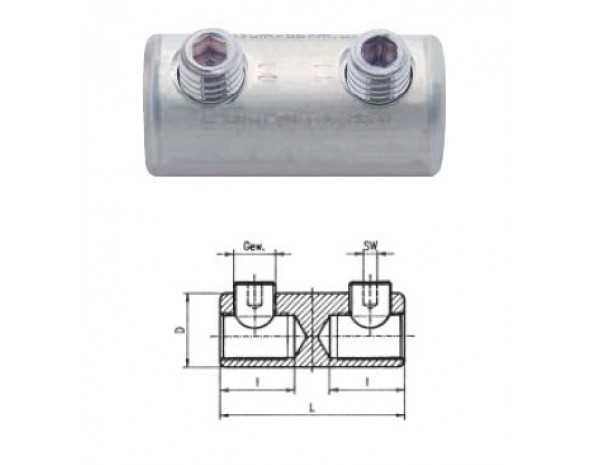 Винтовые соединители с перегородкой, луженые, без срывных винтов, Cu 2,5 / Al 6–50 мм KLAUKE SV315V