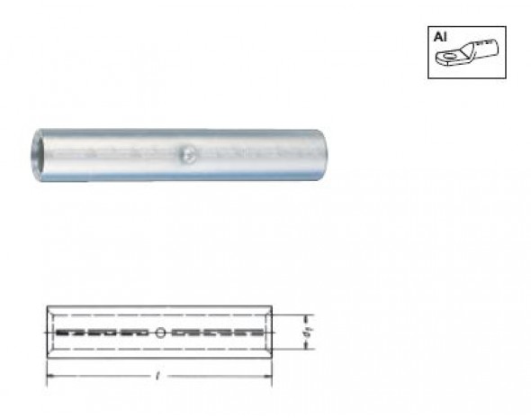 Алюминиевые соединительные гильзы по стандарту DIN, 500 мм KLAUKE 235R