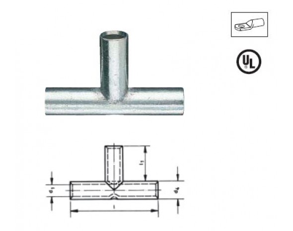 Медные Т-образные соединители облегченного типа, 4 мм KLAUKE TV4