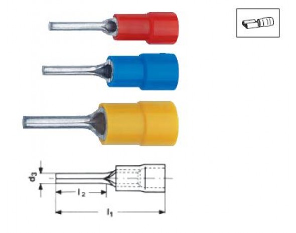 Изолированные штыревые наконечники (синие), 1,5–2,5 мм / 27,5 мм KLAUKE 710L