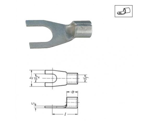 Кабельные наконечники вилочного типа из листовой меди, 4–6 мм / 4–6 KLAUKE 1650C4