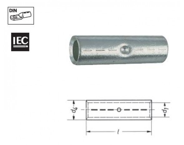 Медные соединительные гильзы (DIN 46267, часть 1), 120 мм KLAUKE 129R