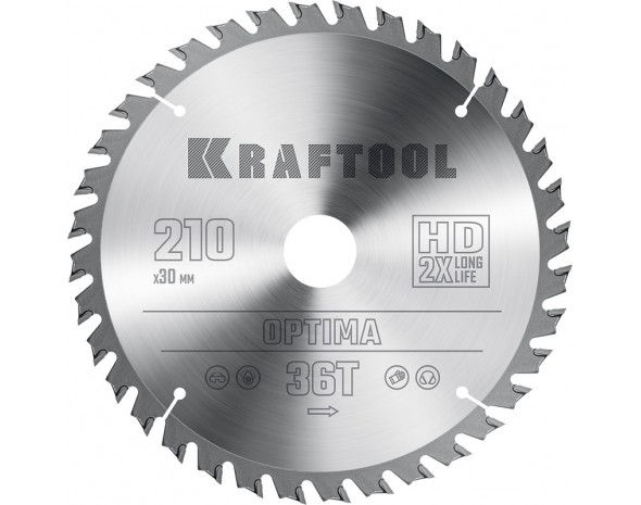 Диск пильный по дереву KRAFTOOL Optima 350х30мм 54Т