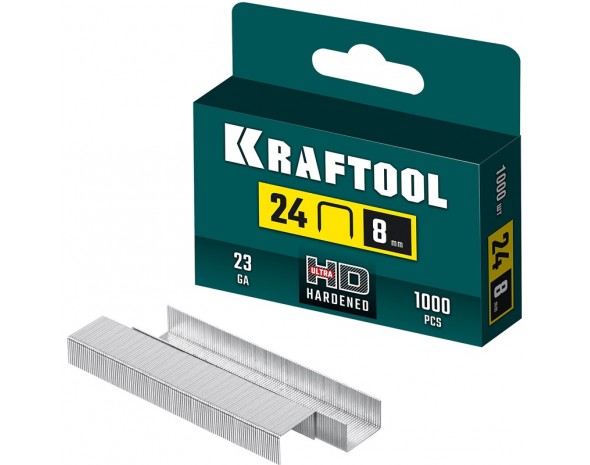 KRAFTOOL 8 мм, тип 24, 1000 шт, скобы для плайера (31724-08)