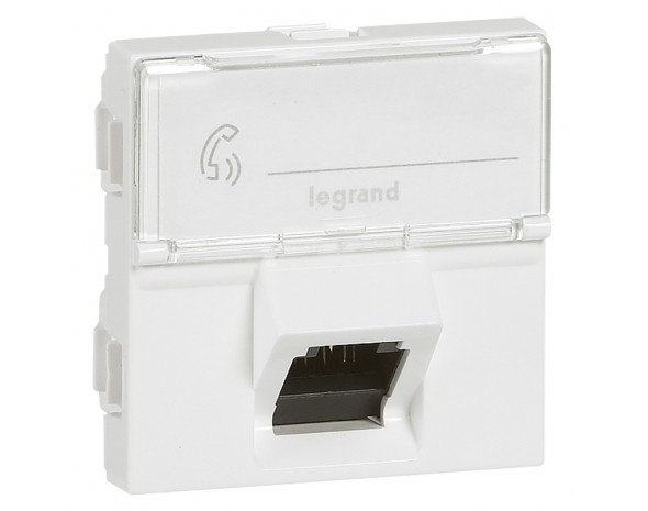 Legrand Mosaic Белая RJ45 UTP 6a 2м угол 45°