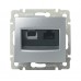 Legrand Valena Алюминий Розетка двойная комп.(RJ45) 1-ая 5 кат UTP + ТЛФ 1-ая (RJ11)