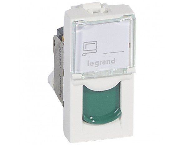 Legrand Mosaic Mosaic RJ45 UTP 6a 1м Зел.Шторка