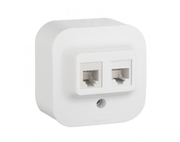 Legrand Quteo Белый Роз RJ11+RJ45 категория 5 UTP