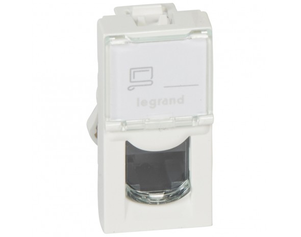 Legrand Mosaic Розетка RJ45 UTP кат.5Е 1мод. бел. (076551, )