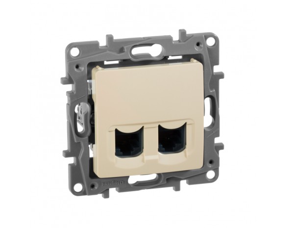 Legrand Etika Слоновая кость Розетка компьютерная 2-ая RJ45, категория 5е UTP