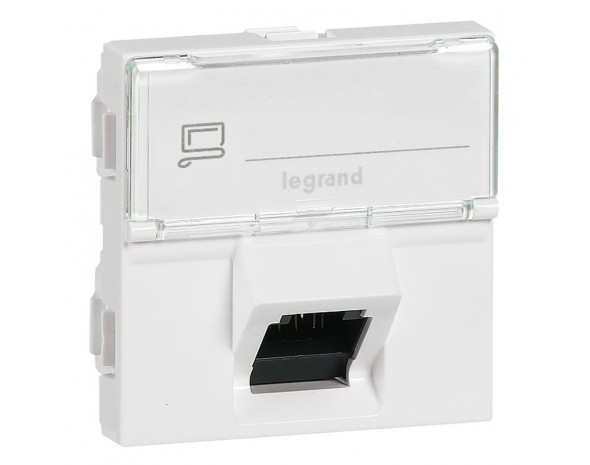 Legrand Mosaic Белая RJ45 STP Cat. 6a 45°