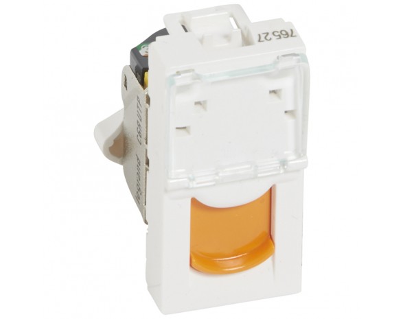 Legrand Mosaic Mosaic RJ45 UTP 6a 1м Оранж.Шторка