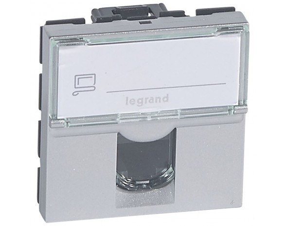 Legrand Mosaic Розетка RJ45 UTP кат6 2 мод. алюминий