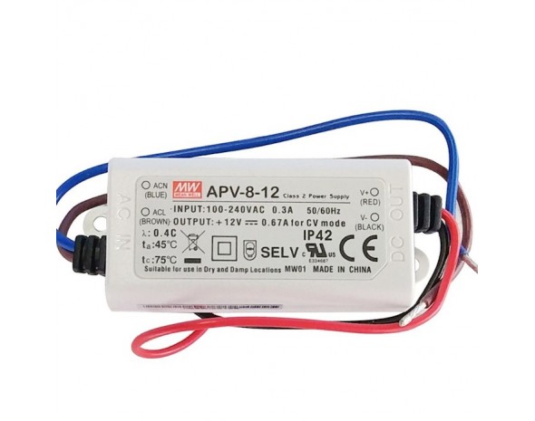 LED-драйвер AC-DC Mean Well APV-8-12