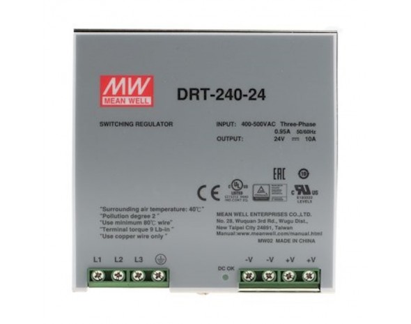 Источник питания AC-DC Mean Well DRT-240-24 240Вт