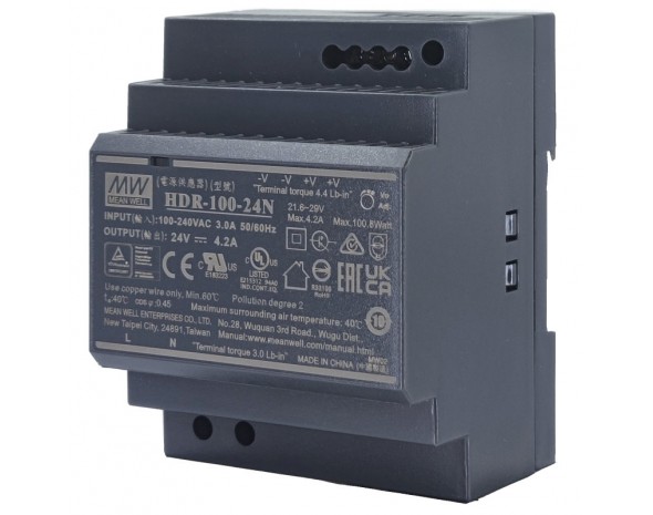 Источник питания AC-DC на DIN-рейку Mean Well HDR-100-24N