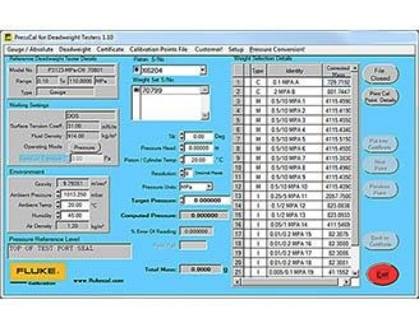 Программное обеспечение для калибровки давления Fluke Calibration PressCal