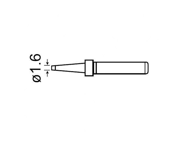 Жало для паяльника, двухсторонний скошенный конус 1,6 мм. ProsKit 508-351-T4