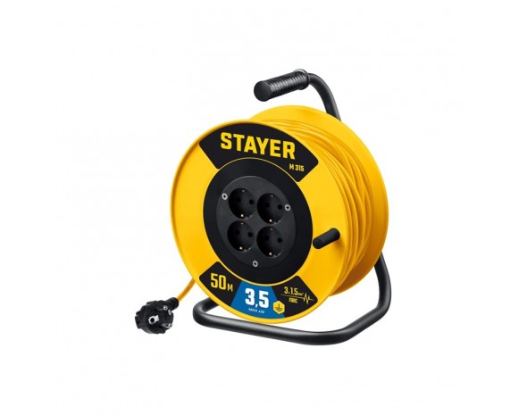 Силовой удлинитель на катушке 50м STAYER M-315 (55078-50)