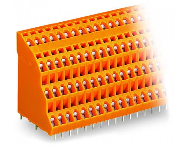 Wago Четырехуровневая клемма на плату 2,5 мм², оранжевые 738-412