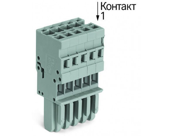 Wago 1-провод розетка серые 769-107
